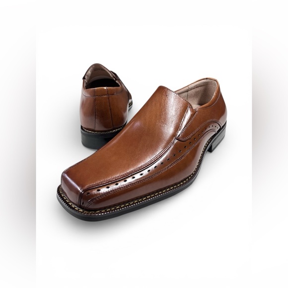 Stacy Adams Danton Brown Leather Slip On Shoes. Size 8W. NWT. - Picture 2 of 9